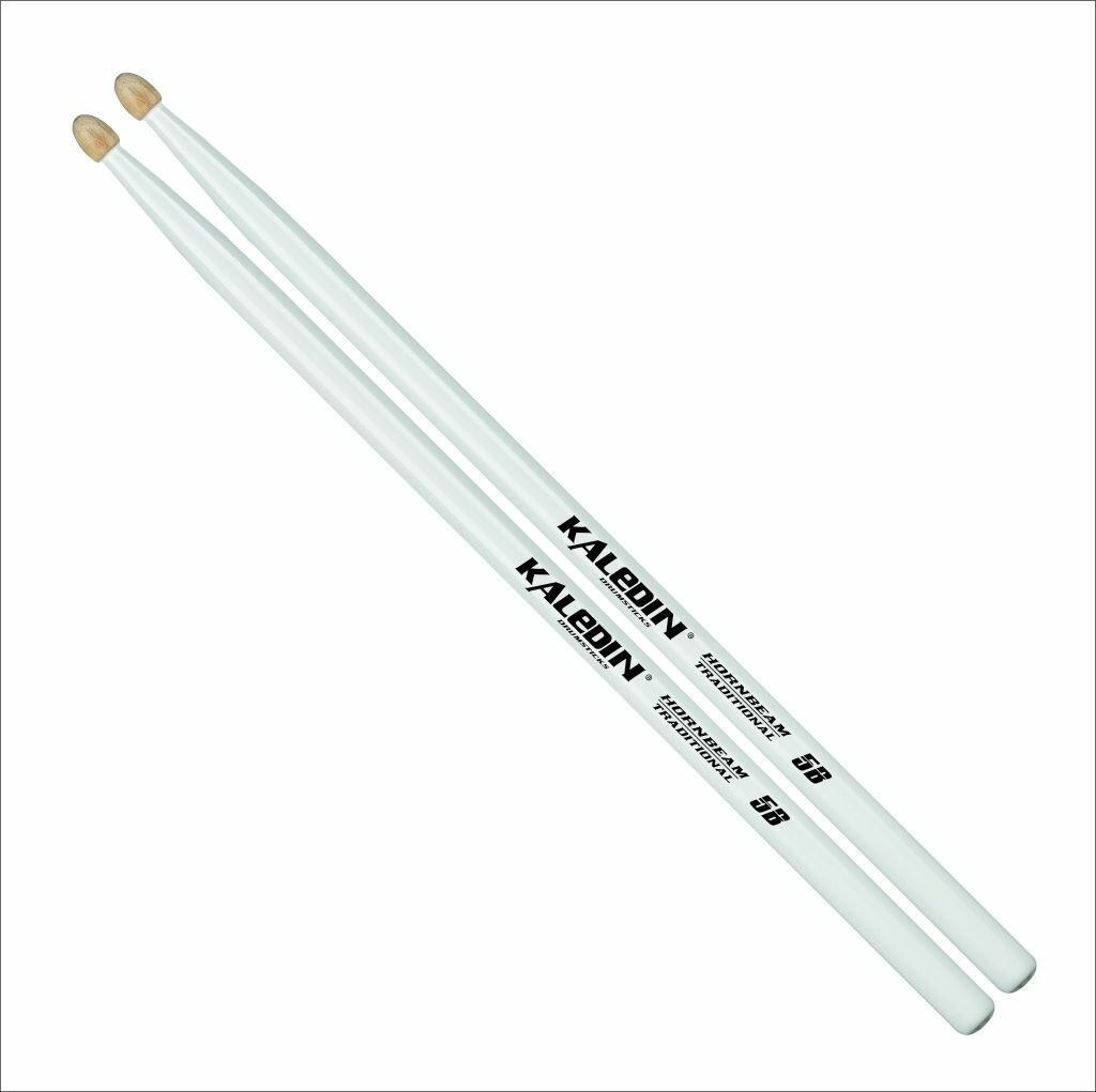 Kaledin Drumsticks 5B - барабанные палочки, граб, белые, Диаметр 15 мм, Длина 406 мм