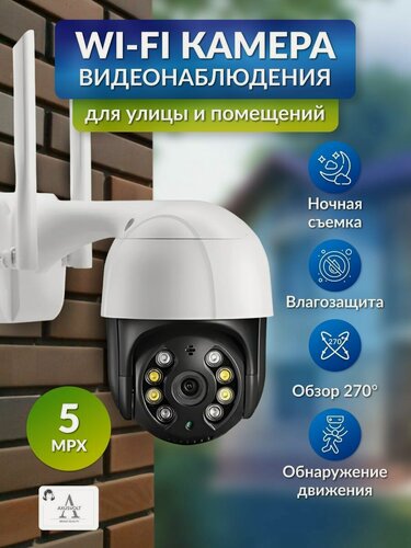 Изображение товара Камера видеонаблюдения AXUSVOLT, 5 Мп, беспроводная, IP66, ИК-подсветка, поворотная, уличная