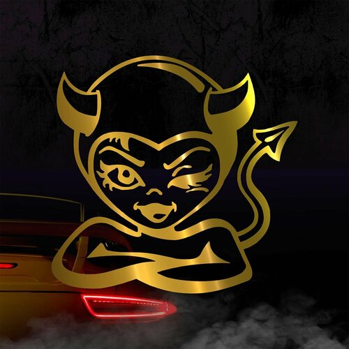 Наклейка Девушка дьявол золотая 400₽