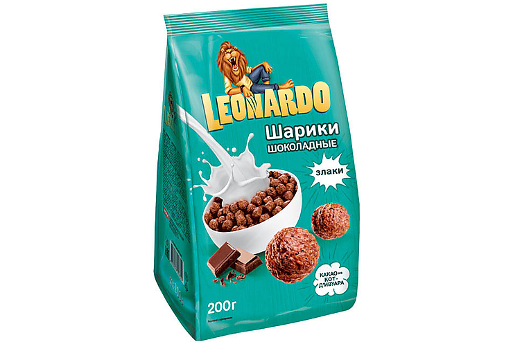 «Leonardo», готовый завтрак «Шоколадные шарики», 200 г, 2 штуки