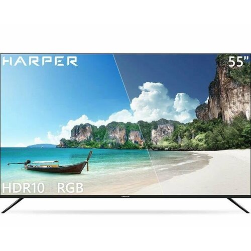 Телевизор LED 55" Harper 55U661TS черный SmartTV безрамочный