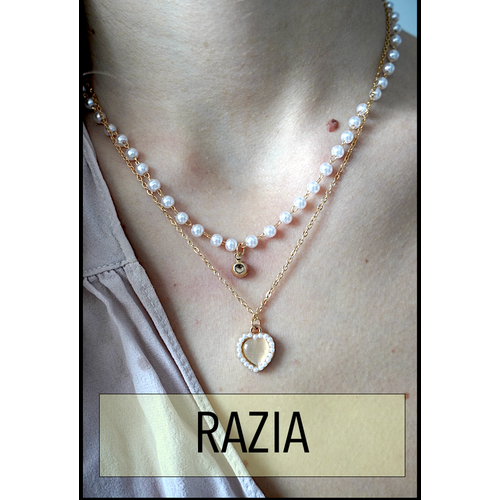 Колье, длина 40 см, мультиколор, пыльная роза