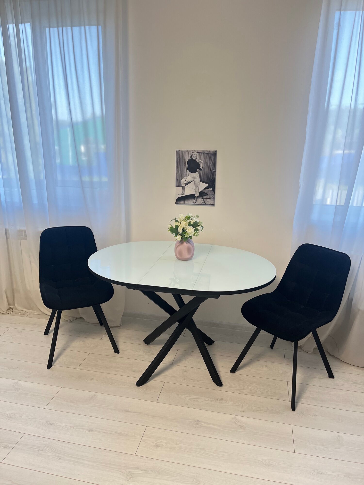 фото Стол обеденный круглый раздвижной LOFT кухонный Лофт, 90х90х75 см