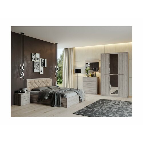 Модульная спальня Луна (композиция 6) (Дуб серый)