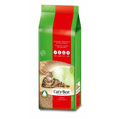 Наполнитель Cat's Best Original комкующийся древесный, 40 л (17,2 кг).