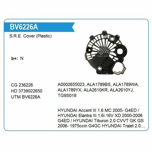 Крышка генератора пластик Utm BV6226A