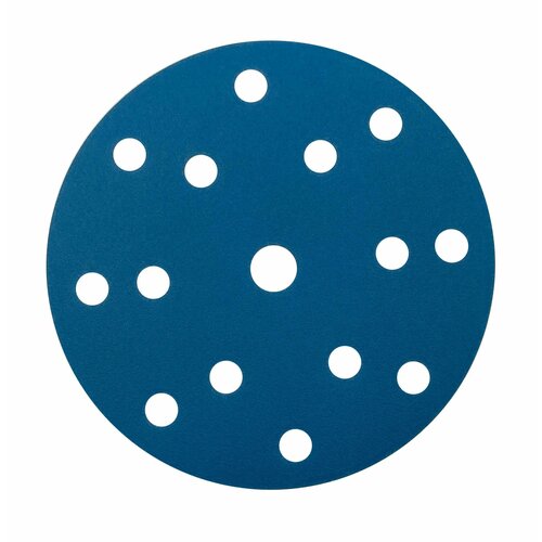 Круг шлифовальный на липучке (BLUE SA331), 150 мм, (15 отверстий), Р 100, 10 шт.