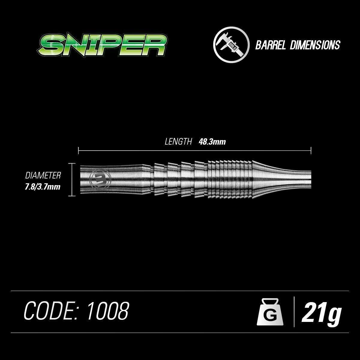 Дротики для дартс профессиональные Winmau Sniper 21 г, вольфрам (1255) — фото 1