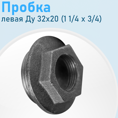 Пробка проходная чугун левая Ду 32х20 1 14 х 34 93335 253₽