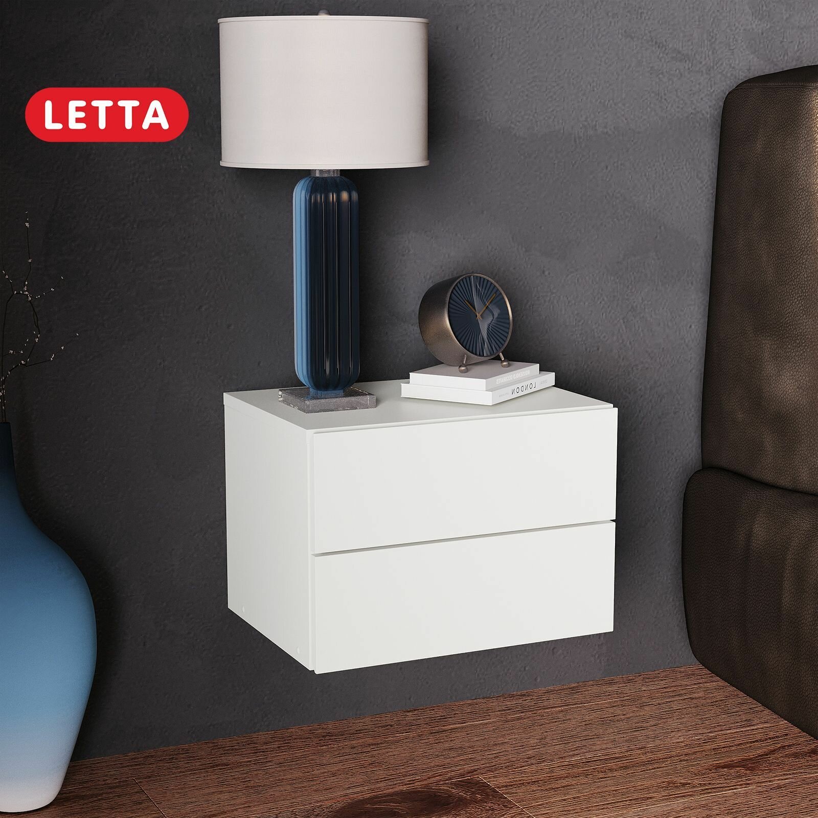 фото Тумба подвесная Оливия Бетон 42х28х30 см