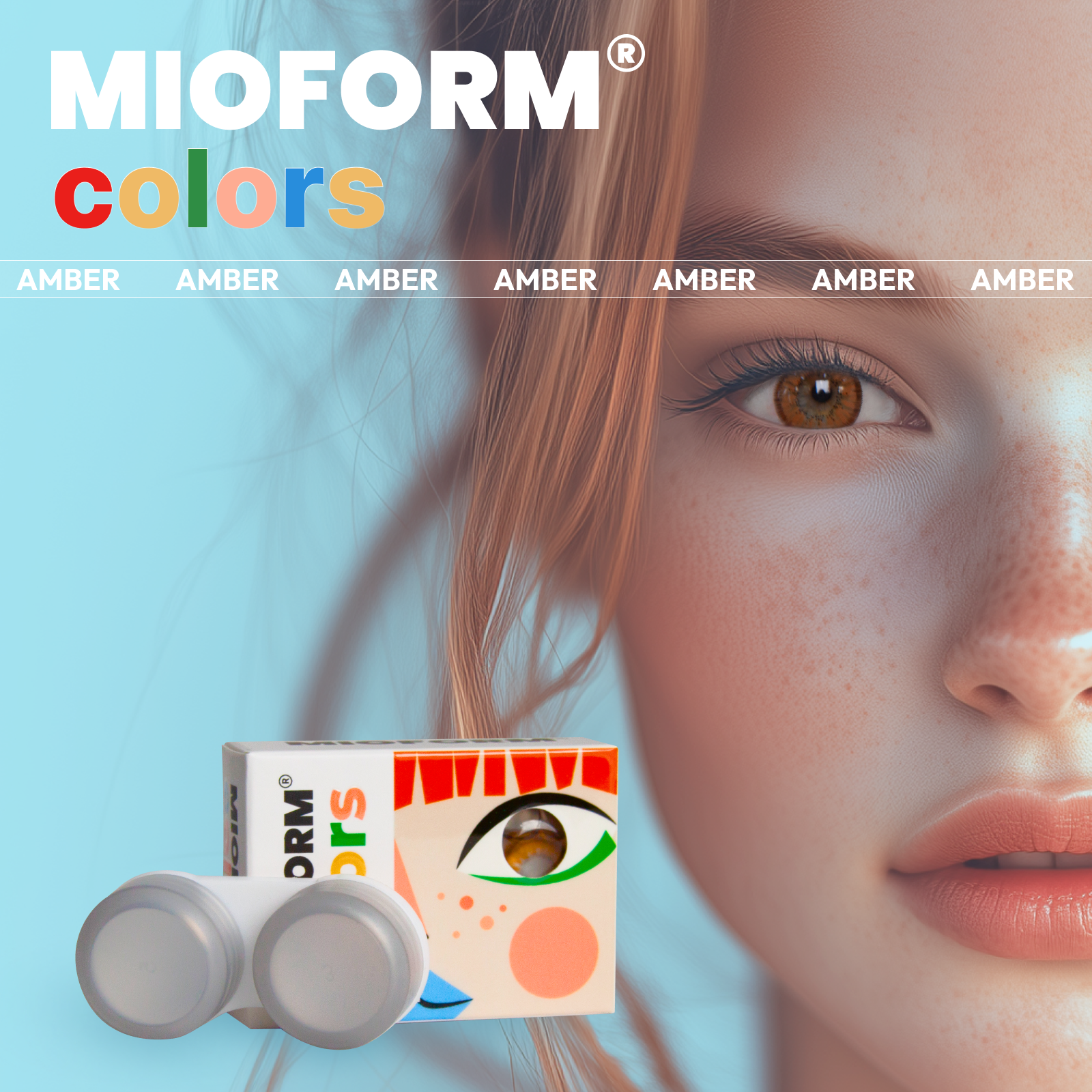 Цветные линзы MIOFORM colors R 8.6 SPH 0.00, янтарные, три месяца
