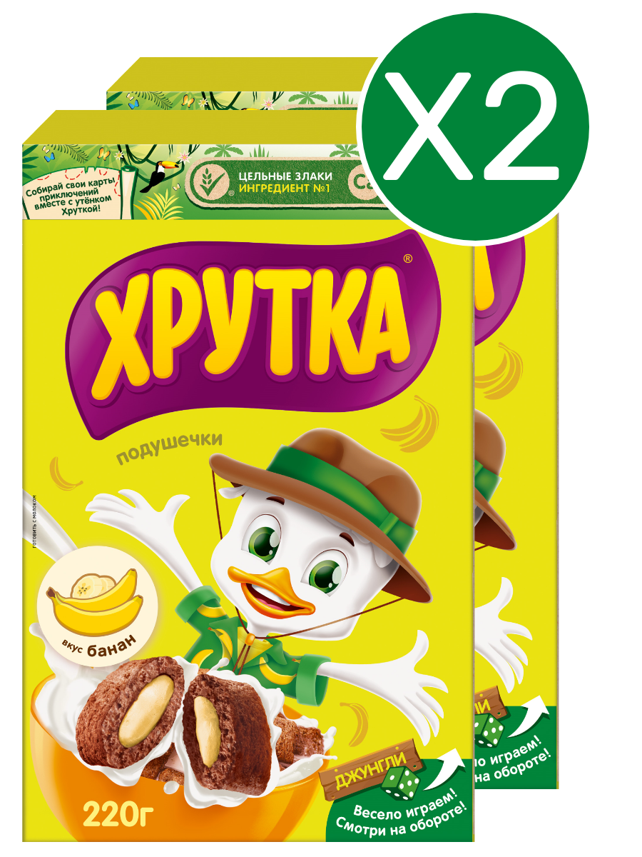 Готовый завтрак "Хрутка", с начинкой со вкусом банана, 220г 2 шт