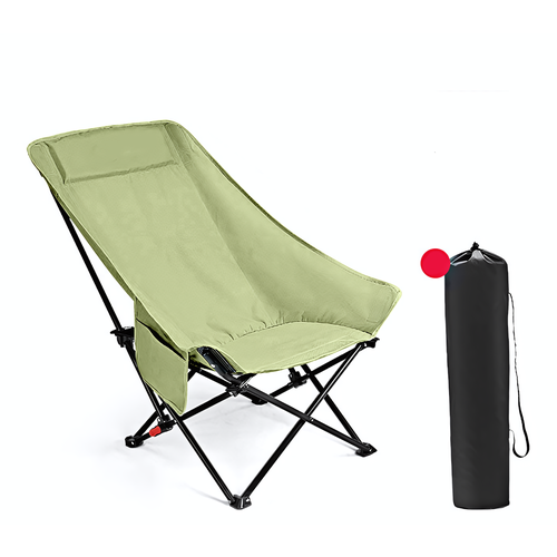 Стул складной с высокой регулируемой спинкой, 67х46х70 см, с сумкой для хранения, зеленый