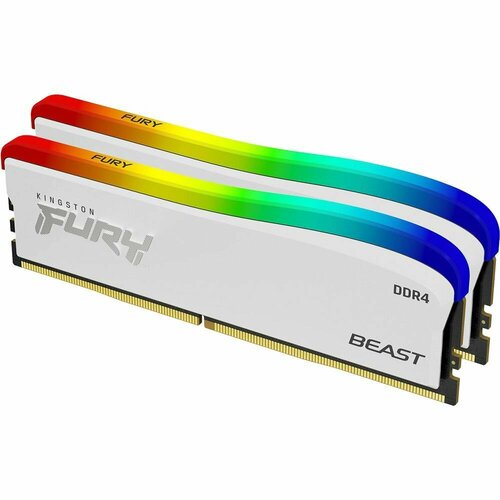 Оперативная память KINGSTON FURY Beast White RGB DIMM DDR4 32Gb 2x16Gb 3600 MHz KF436C18BWAK232 12820₽