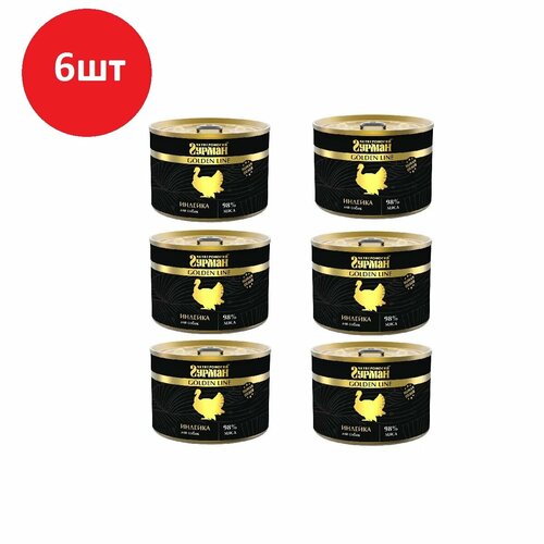 Четвероногий Гурман Golden консервы для собак Индейка 525г (6 штук)