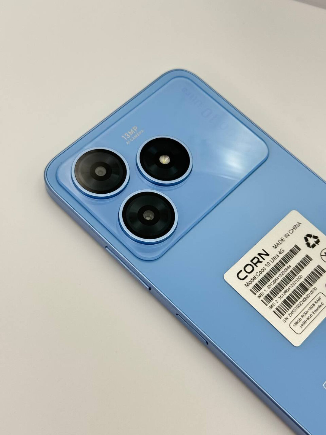 Смартфон CORN COCO 10 Ultra 4G, 2 sim, 12 / 128 Гб, Android 14, 5000 mah, 6'8 inch, Голубой — фото 1