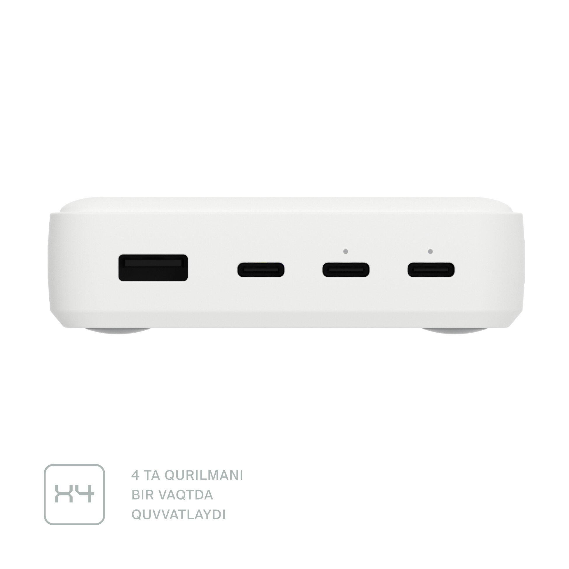 Быстрое зарядное устройство COMMO 100W Station Charger 3xUSB-C + 1xUSB-A, 100 Вт, White — фото 1