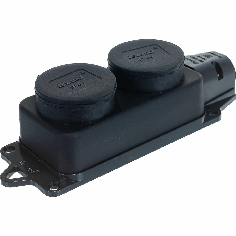 Колодка 2-м 16А IP44 2P+PE 220-240В с защ. крышками каучук LEZARD 106-0400-0110/110