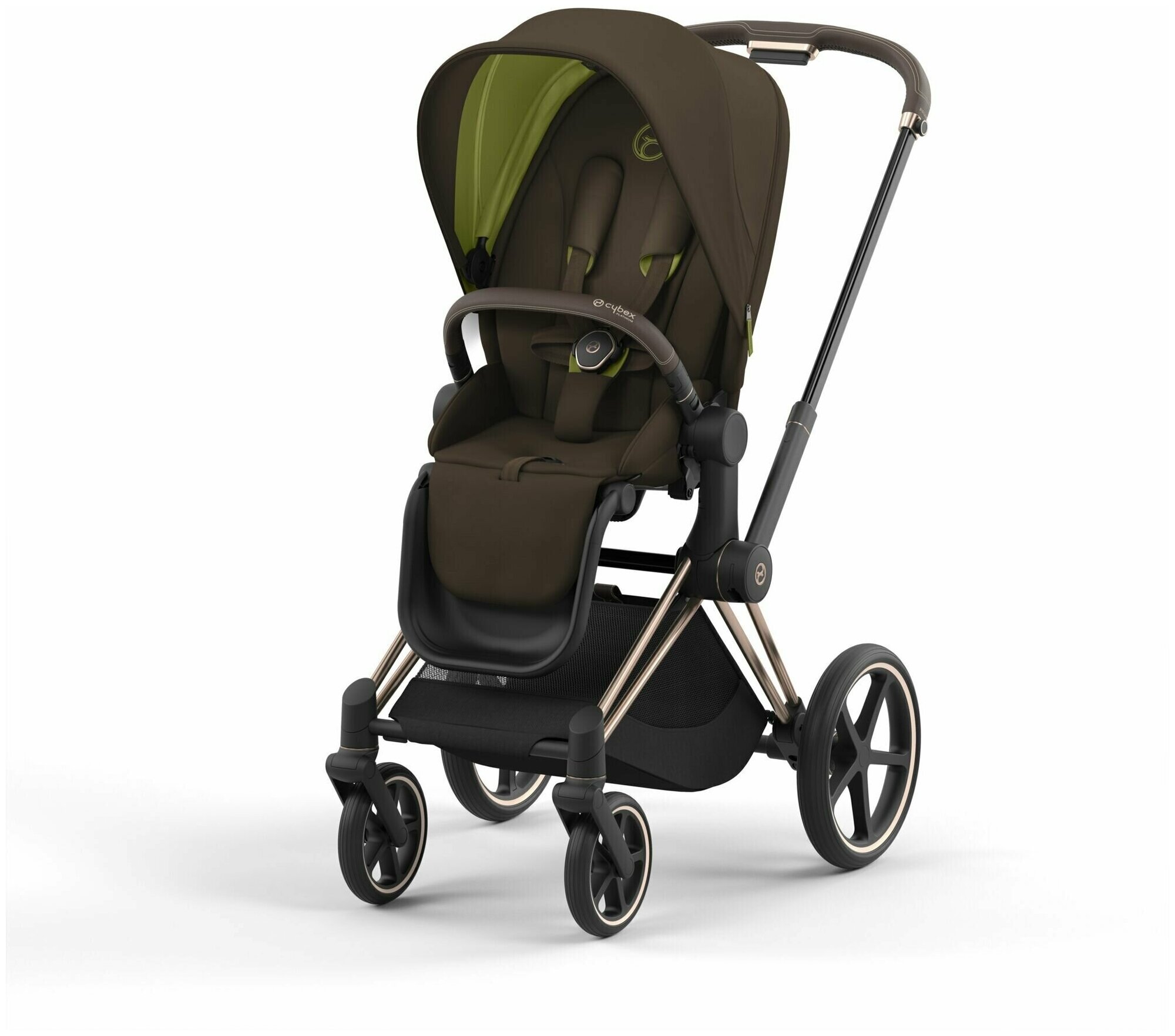 Прогулочная коляска Cybex Priam IV Khaki Green на шасси IV Rosegold