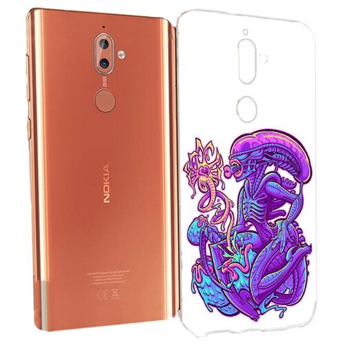 чехол mypads чужой фиолетовый цвет для asus zenfone 9 ai2202 задняя панель накладка бампер Чехол задняя-панель-накладка-бампер MyPads чужой фиолетовый цвет для Nokia 9 противоударный