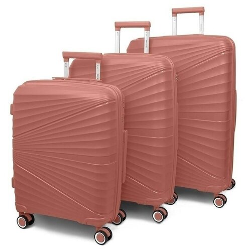 Impreza Airconic - Набор полипропиленовых чемоданов с расширением бежевого цвета