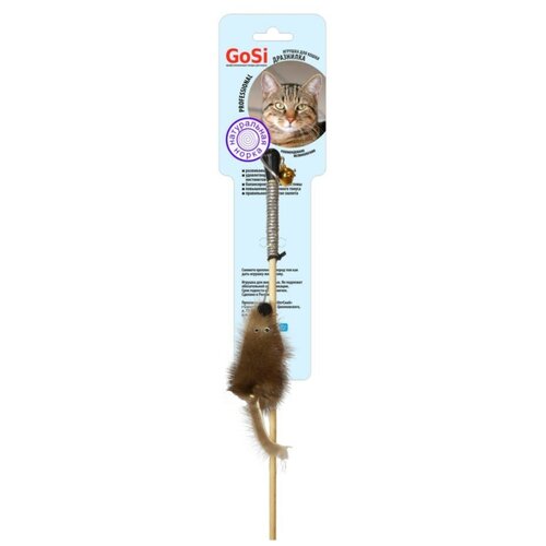 Игрушка-махалка для кошек GoSi "Мышка на веревке"