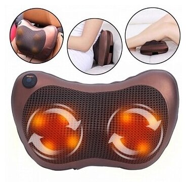 Массажная подушка с подогревом для шеи и спины Massage Pillow