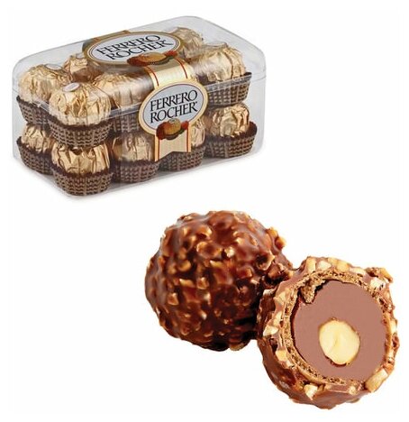 Конфеты FERRERO "Rocher" шоколадные, 200 г, пластиковая упаковка