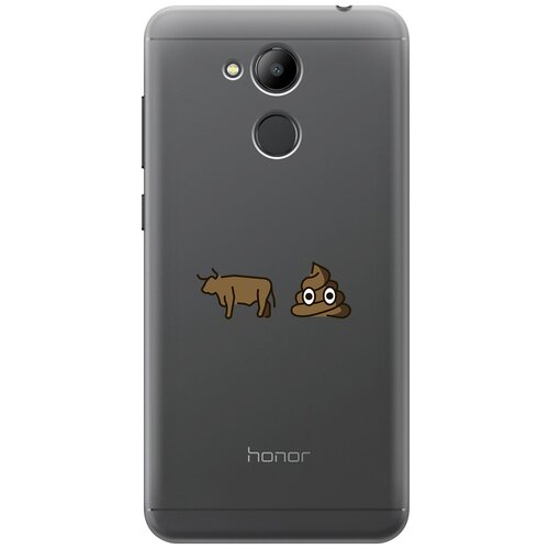 Силиконовый чехол с принтом Bull Shit для Honor 6C Pro / Хонор 6С Про силиконовый чехол на honor 6c pro хонор 6с про черно золотая клубника