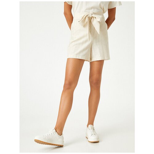 фото Шорты koton women, 1yak01457uw, цвет: beige stripe, размер: 34