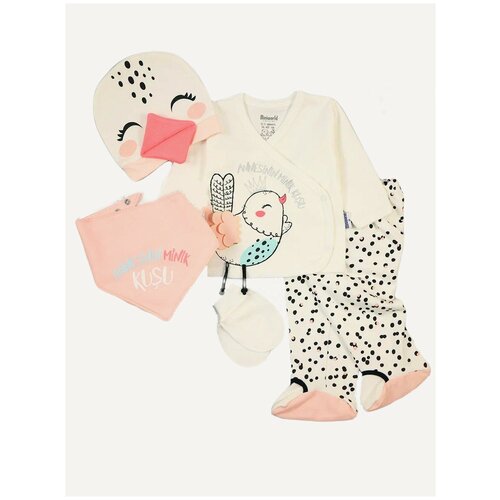 Комплект одежды для новорожденных в коробке Miniworld, 5 предметов, размер 56