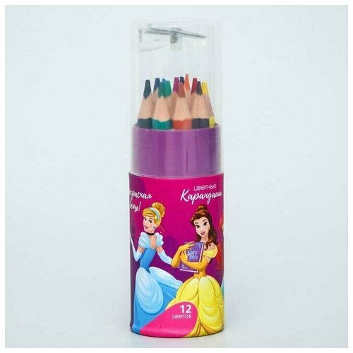 карандаши цветные с точилкой в тубусе мини 12 цветов transformers Карандаши цветные с точилкой в тубусе мини, 12 цветов,