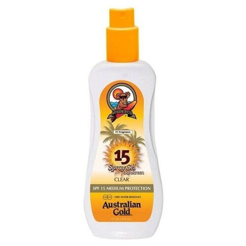 Australian Gold SPF 15 Spray Gel защита для загара на солнце без бронз.(237 мл) солнцезащитное спрей масло для тела spf 6 australian gold spray oil 237 мл