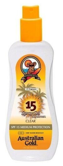 Australian Gold SPF 15 Spray Gel защита для загара на солнце без бронз.(237 мл)