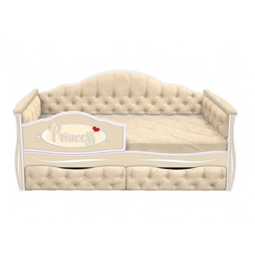 DarDav детская кровать Иллюзия, размер: 180*80см, ткань Velvet Lux 01, со стразами, c бортиком-ограничителем, с ящиками для белья