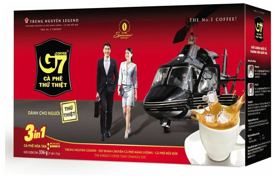 TRUNG NGUYEN G7 3 в1 вьетнамский растворимый кофе (21 пакетик по 16 г). - фотография № 3