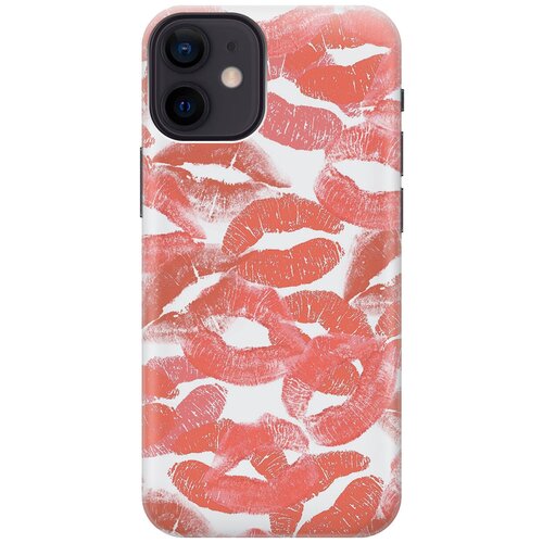 Силиконовый чехол на Apple iPhone 12 Mini / Эпл Айфон 12 мини с рисунком "Поцелуи"