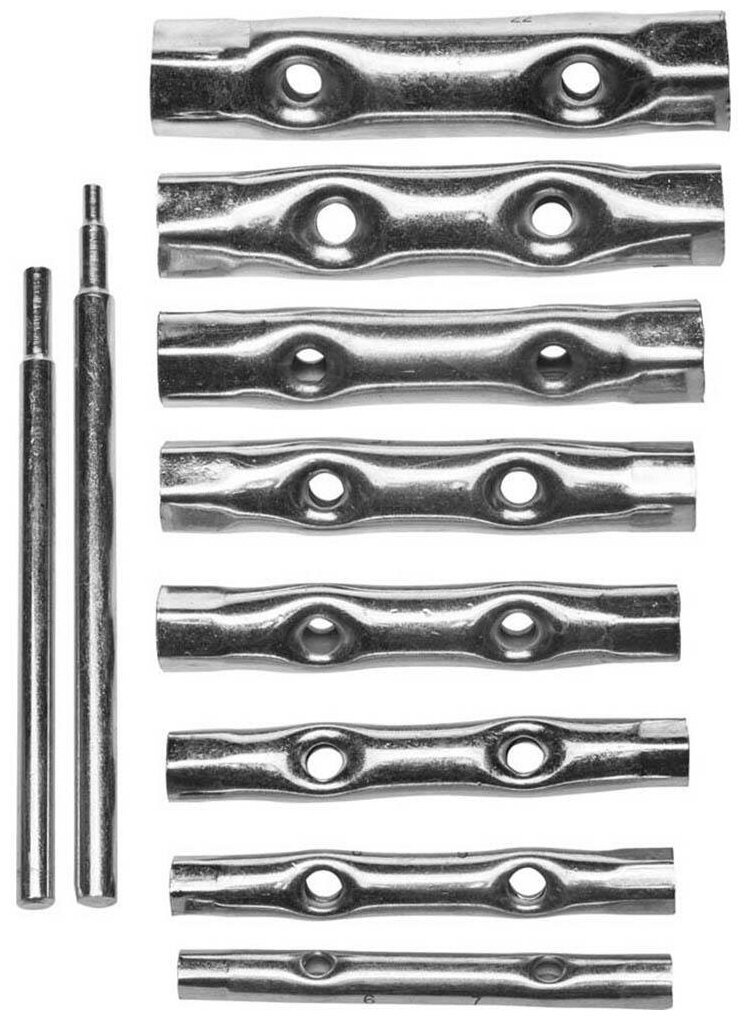 Набор DEXX: Ключи трубчатые, 6-22мм, 10 предметов {27192-H10}