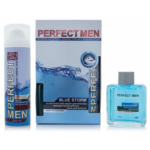 Парфюм XXI Века Набор Perfect Men Turbo Blue Storm для нормальной кожи (лосьон п/б 100 мл+пена для б 200 мл)