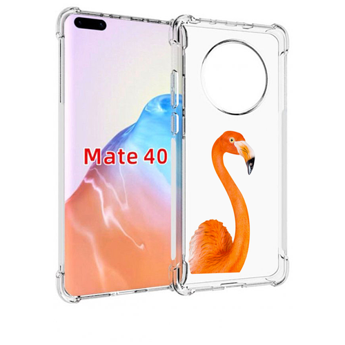 Чехол MyPads оранжевый-фламинго для Huawei Mate 40 / Mate 40E задняя-панель-накладка-бампер