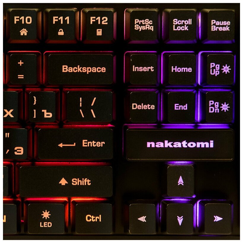 Клавиатура игровая Nakatomi KG-23U Black Gaming с подсветкой - черная