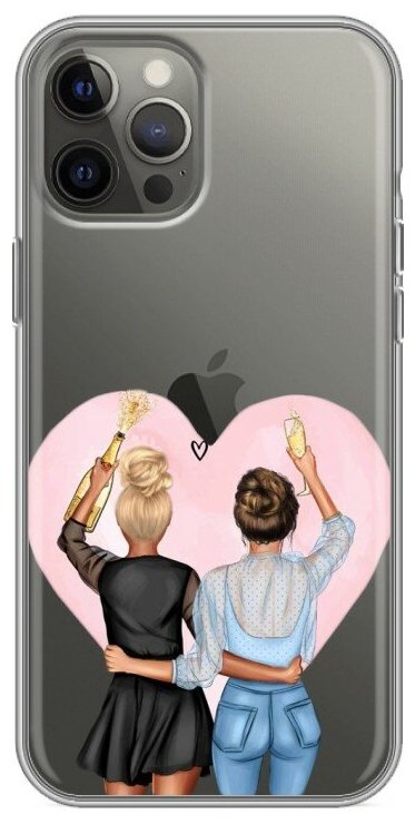 Полупрозрачный дизайнерский силиконовый чехол для Айфон 12 Про Макс / Iphone 12 Pro Max Подружки