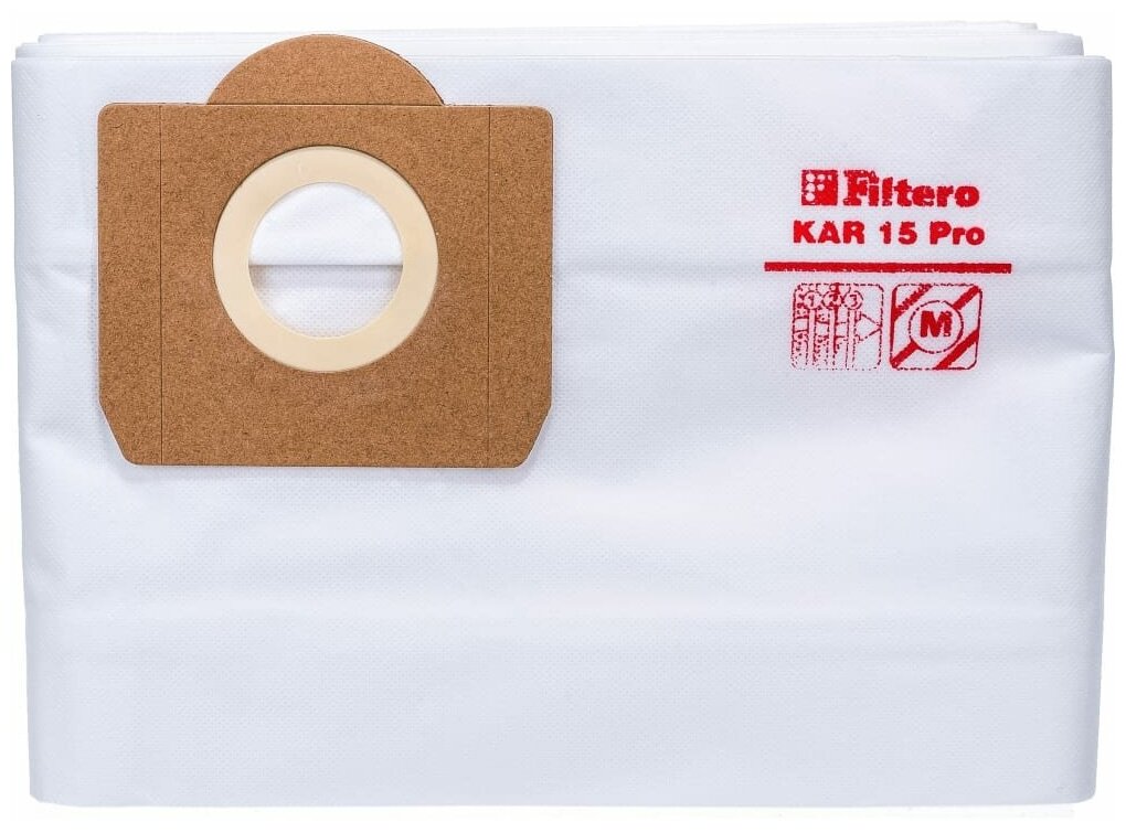 Мешки для пылесоса Karcher, Aeg, Ghibli, Thomas трехслойные синтетические Filtero KAR 15 Pro 20л 5шт 05637