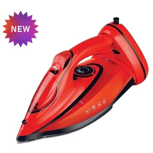Утюг беспроводной утюг электрическийс антипригарным покрытиемс функцией вертикальной глажкисистема самоочистки2600Втутюг домашнийкрасный 312000₽