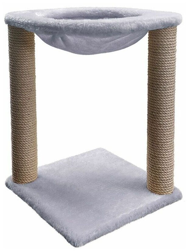 Когтеточка-столбик с гамаком для кошек джут серебро "Зверьё Моё" - фотография № 8