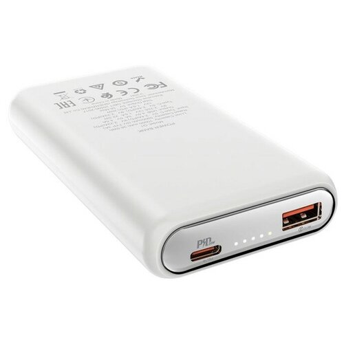 Hoco Внешний аккумулятор Hoco Q1, 10000 мАч, USB, USB-C, 3 А, PD 20W + QC3.0, белый