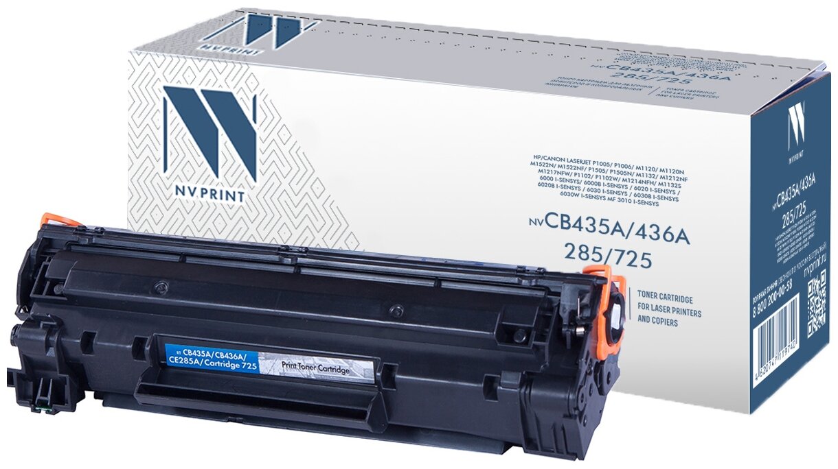 Картридж NVP совместимый NV-CB435A/CB436A/CE285A/NV-725 универсальные для HP/Canon LaserJet P1005/ P1006/ M1120/ M1120n/ M1522n/ M1522nf/ P1505/ P1505n/ M1132/ M1212nf/ M1217nfw/ P1102/ P1102w/ M1214nfh/ M1132s/ 6000 i-Sensys/ 6000B i-Sensys / 6020 i-Sens