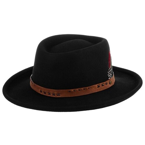 фото Шляпа ковбойская stetson, шерсть, утепленная, размер 61, черный