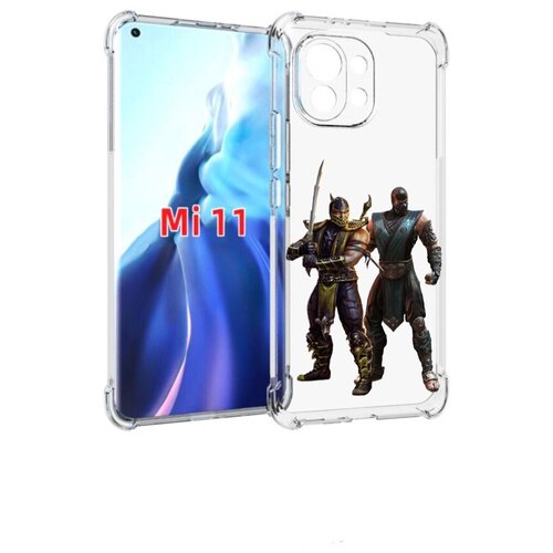 Чехол MyPads Mortal-Kombat-1 для Xiaomi Mi 11 (экран 6.81) задняя-панель-накладка-бампер