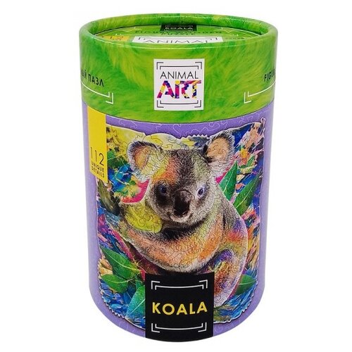 Пазл Нескучные игры Animal Art Коала, 8392 /24, 112 дет. фигурный деревянный пазл нескучные игры animal art зебра 113 дет арт 8387